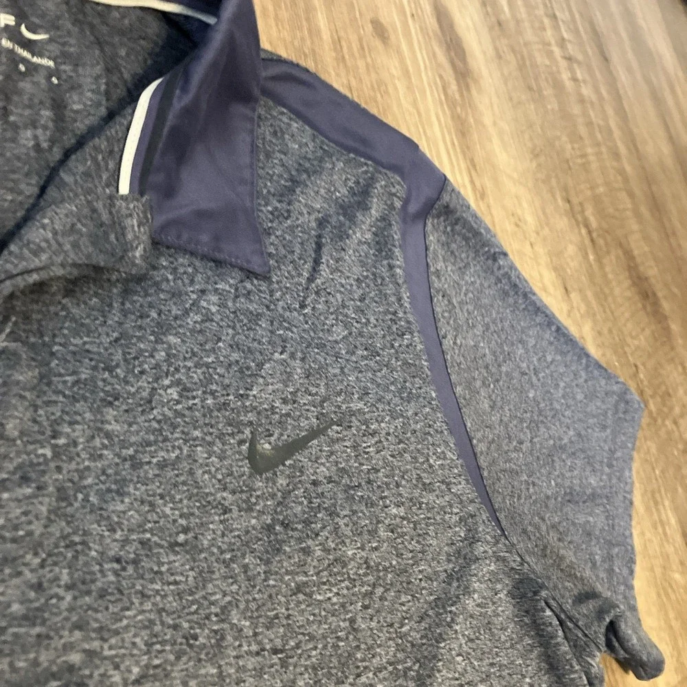 Nike Golf Sport Dri-FIT Polo Shirt‎ Mens Large Blue Heathered Short Sleeve